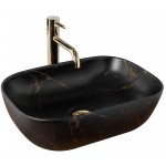 Накладной умывальник Rea Belinda Black Marble Matt